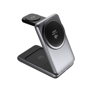 iFold Duo, 3-in-1 Wireless Charging Cradle, Qi2, for Samsung Galaxy S, Galaxy Watch, Galaxy Buds or iPhone, Apple Watch, AirPods - Img 2