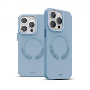 Huse iPhone 14 Pro, Husa iPhone 14 Pro Clip-On Piele Vegana, Compatibila MagSafe, Sky Blue - vetter.store _5