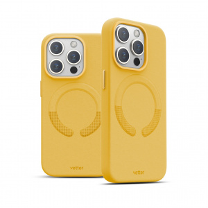 Huse iPhone 15 Pro, Husa iPhone 15 Pro Clip-On Vegan Leather, Compatibila MagSafe, Candy Yellow - vetter.store _3
