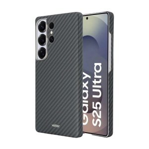 Huse Galaxy S25 Ultra, Husa Samsung Galaxy S25 Ultra Clip-On, made from Aramid Fiber, Kevlar, Compatibila MagSafe, Neagra - vetter.store