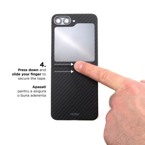 Huse Galaxy Flip Series, Husa Samsung Galaxy Z Flip5 5G, Clip-On, made from Aramid Fiber, Kevlar, Negru - vetter.store _5