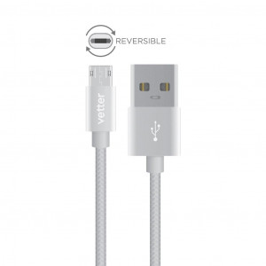 GSM outlet online, 12, Cabluri Micro USB, Cablu Reversibil Micro USB, Nylon Braided Wire, 1m, vetter.store