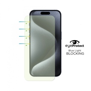 Case iPhone 15 Pro Max, EyeSafe 2nd Gen, Blue Light Blocking Tempered Glass - Img 1