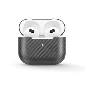 Husa fibra de carbon neagra pentru AirPods 3