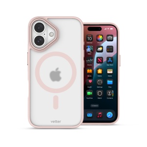 Husa iPhone 16, Clip-On Hybrid, Matt, MagSafe Compatible, Roz