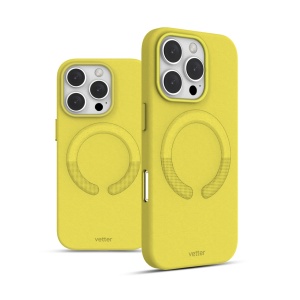 Huse iPhone 16 Pro, Husa iPhone 16 Pro, Clip-On Vegan Leather, MagSafe Compatible, Candy Yellow - vetter.store _3