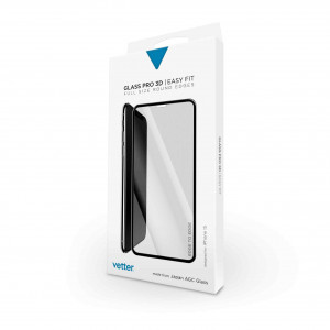 Folii iPhone 15, Folie iPhone 15, 3D Easy Fit Tempered Glass, Neagra - vetter.store