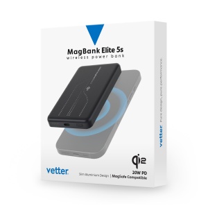 MagBank Elite 5s Qi2, MagSafe Compatible Battery, 5000mAh, Black