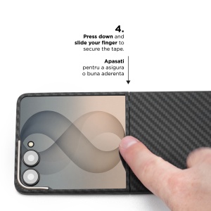 Husa Samsung Galaxy Z Flip 8 5G din Kevlar din fibra de aramida, neagra