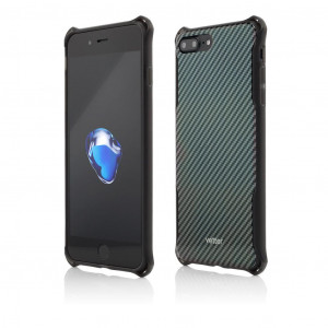 Vetter Case for iPhone 8 Plus, 7 Plus, Clip-On Hybrid Xtra Protection, Carbon Look
