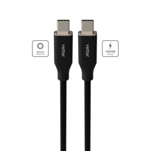 Cabluri Type-C, CabluType C to Type C, PRIMEcable, 100W, longstanding silicone cable, 1m, Black - vetter.store_1