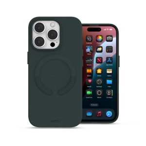 Huse iPhone 16 Pro, Husa iPhone 16 Pro, Clip-On Vegan Leather, MagSafe Compatible, Green - vetter.store