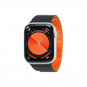 Curea keepON magnetica, Apple Watch 38/40/41/42 mm, negru cu portocaliu