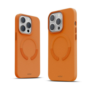 Huse iPhone 14 Pro Max, Husa iPhone 14 Pro Max Clip-On Vegan Piele, Compatibila MagSafe, Golden Brown - vetter.store _1