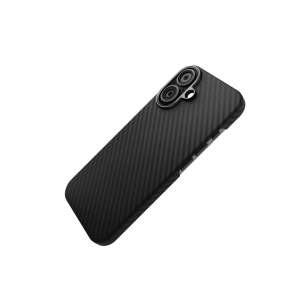 Huse iPhone 16, Husa iPhone 16, Clip-On MagSafe Compatible, made from Aramid Fiber, Kevlar, Negru - vetter.store