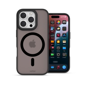 Huse iPhone 16 Pro Max, iPhone 16 Pro Max, Clip-On Hybrid, Matt, MagSafe Compatible, Negru - vetter.store