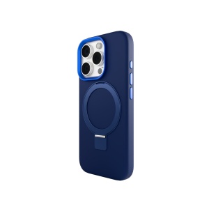 Huse iPhone 16 Pro Max , Husa iPhone 16 Pro Max, Clip-On  Silk Series with foldable stand, MagSafe Compatible, Blue - vetter.store_2