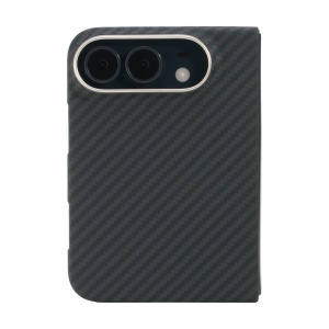 Decupajul pentru camere al husei Vetter Kevlar pentru iPhone Duo, cu textura fibrei aramidice