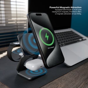 Incarcatoare Wireless, iFold Base, Suport de Incarcare Wireless 3 în 1, Qi2 pentru iPhone, Apple Watch și AirPods - vetter.store _3