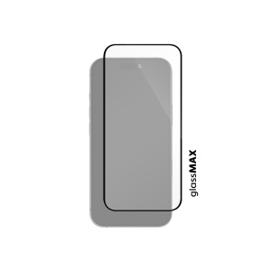 Folia Vetter glassMAX 3D Easy Fit cu margini negre, potrivita pe ecranul iPhone 18 Pro