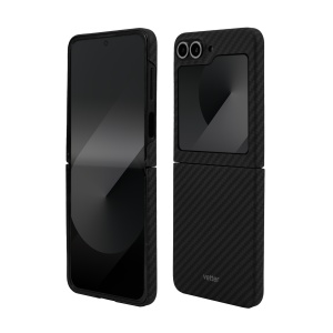 Huse Galaxy Flip Series, Husa Samsung Galaxy Z Flip6 5G, Clip-On, made from Aramid Fiber, Kevlar, Negru - vetter.store