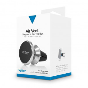 Suporti, Suport Auto Vetter Magnetic 2nd Gen, Ventilație, Argintiu - vetter.store