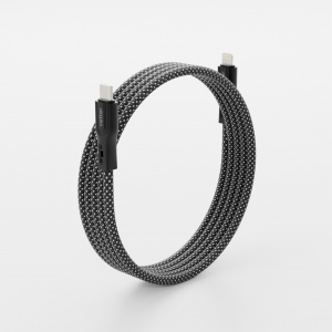 Cabluri Lightning, Cablu unTWIST, Type-C to Lightning Magnetic self-looping cable, 1m, Negru/Argintiu - vetter.store