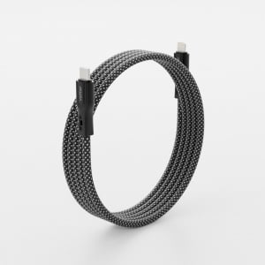 Cabluri Lightning, Cablu unTWIST, Type-C to Lightning Magnetic self-looping cable, 1m, Negru/Argintiu - vetter.store