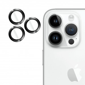 Huse iPhone 15 Pro Max, Folie iPhone 15 Pro Max, 15 Pro, Individual Camera Lens Protector, Neagra - vetter.store