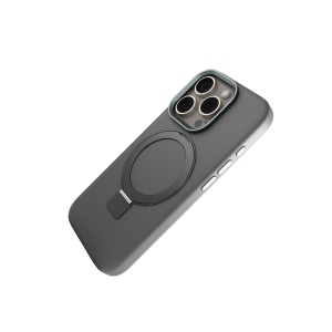 Huse iPhone 16 Pro , Husa iPhone 16 Pro, Clip-On  Silk Series with foldable stand, MagSafe Compatible, Grey - vetter.store_3