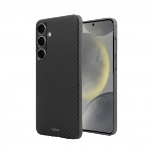 Huse Galaxy S24 Plus, Husa Samsung Galaxy S24 Plus Clip-On, made from Aramid Fiber, Kevlar, Compatibila MagSafe, Neagra - vetter.store _1