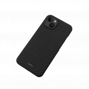 Huse iPhone 14 Plus, Husa iPhone 14 Plus Clip-On, made from Aramid Fiber, Kevlar, Compatibila MagSafe, Neagra - vetter.store _2