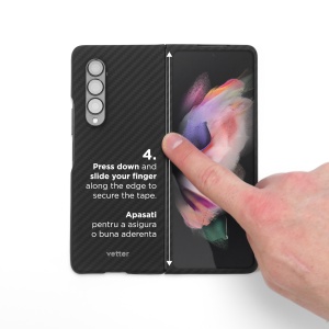 Huse Galaxy Fold Series, Husa Samsung Galaxy Z Fold5 5G, Clip-On, made from Aramid Fiber, Kevlar, Negru - vetter.store _5