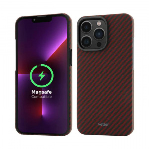 Huse iPhone 13 Pro  , Husa iPhone 13 Pro , made from Aramid Fiber, Kevlar, Compatibila MagSafe, Neagra - vetter.store _6