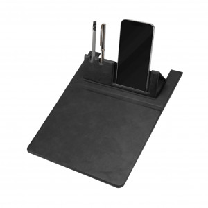 MousePad, mouseStand Premium Negru cu Suport pentru Smartphone și Instrumente de Scris - Vetter - vetter.store
