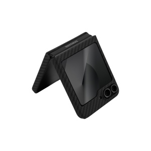 Huse Galaxy Flip Series, Husa Samsung Galaxy Z Flip6 5G, Clip-On, made from Aramid Fiber, Kevlar, Negru - vetter.store _1