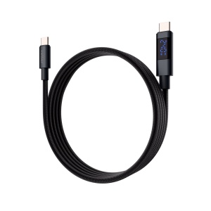 Cablu unTWIST Mach240, Type-C to Type-C Magnetic self-looping cable, Digital Display, 240W, 1m, Negru-vetter.store_1