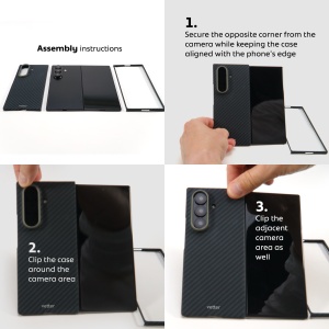 Husa Samsung Galaxy Z Fold 8 Ultra din Kevlar din fibra de aramida, neagra