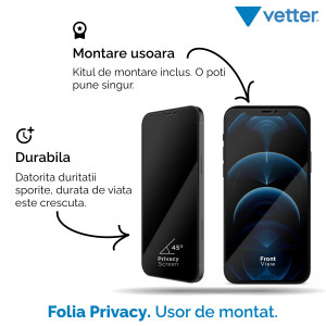 Folii iPhone 12 Pro, Folie iPhone 12 Pro, 12, 3D Privacy Series - vetter.store _5