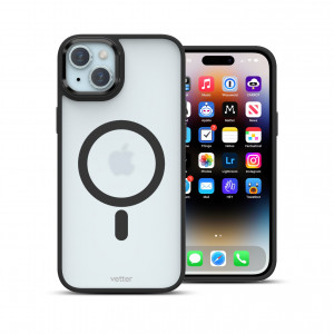 Huse iPhone 15 Plus, Husa iPhone 15 Plus Clip-On Hybrid, Compatibila MagSafe, Negru Mat - vetter.store