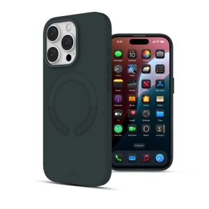 Huse iPhone 16 Pro, Husa iPhone 16 Pro, Clip-On Vegan Leather, MagSafe Compatible, Green - vetter.store _2