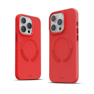 Huse iPhone 14 Pro Max, Husa iPhone 14 Pro Max Clip-On Vegan Piele, Compatibila MagSafe, Crimson Red - vetter.store _1