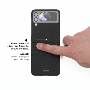Huse Galaxy Flip Series, Husa Samsung Galaxy Z Flip4 5G Clip-On, made from Aramid Fiber, Kevlar, Neagra - vetter.store _9