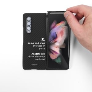 Huse Galaxy Fold Series, Husa Samsung Galaxy Z Fold5 5G, Clip-On, made from Aramid Fiber, Kevlar, Negru - vetter.store _6