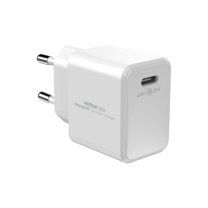 Incarcatoare Retea, Incarcator chargeUP, Smart Travel Charger with Type-C Cable, Vetter Go, Power Delivery, 25W, Alb - vetter.store _1