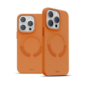 Huse iPhone 14 Pro, Husa iPhone 14 Pro Clip-On Piele Vegana, Compatibila MagSafe, Golden Brown - vetter.store _2