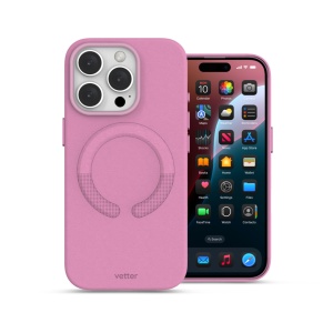 Huse iPhone 16 Pro, Husa iPhone 16 Pro, Clip-On Vegan Leather, MagSafe Compatible, Crimson Pink - vetter.store