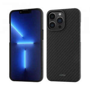 Huse iPhone 13 Pro  , Husa iPhone 13 Pro made from Aramid Fiber, Kevlar, Compatibila MagSafe, Neagra - vetter.store _2