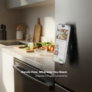 Vetter MagSTAY 3 in 1 tine telefonul pe frigider, in bucatarie