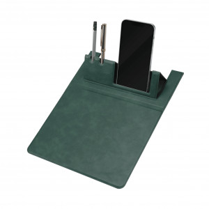 Premium Green Mousepad with Smartphone Holder and Office Organisation
